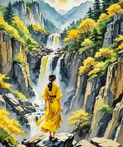 Yellow Dress Art Diamond Painting