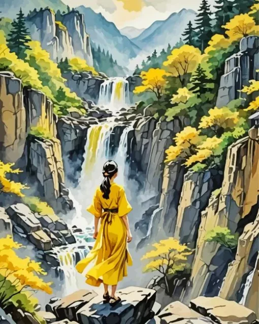 Yellow Dress Art Diamond Painting