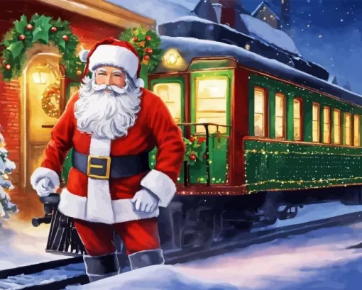 Christmas Train Diamond Painting