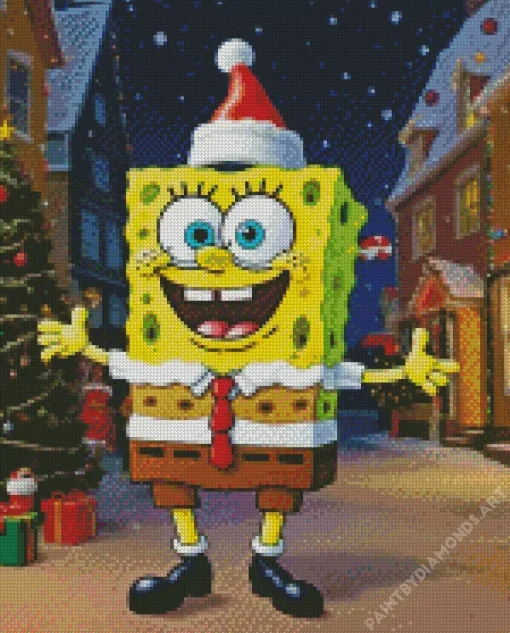 Spongebob Christmas Celebration Diamond Painting