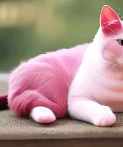 Adorable Pink Cat Diamond Painting