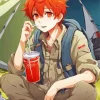 Anime Boy Drinking Soda Diamond Painting