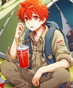 Anime Boy Drinking Soda Diamond Painting