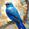 Blue Bird On Branch Diamond Painting