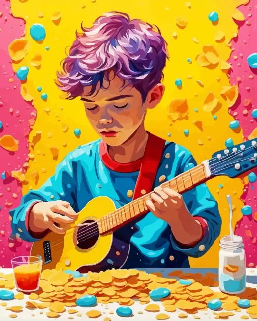 Boy holding guitar Diamond Dotz Boy Holding Guitar Diamond Painting