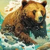 Brown Bear Art Diamond Painting