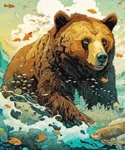 Brown Bear Art Diamond Painting