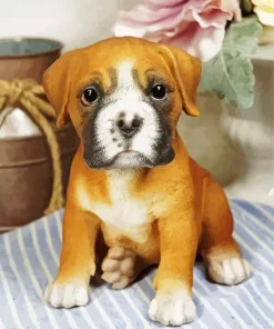 Brown Boxer Puppy Diamond Painting