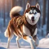 Brown Husky Diamond Painting