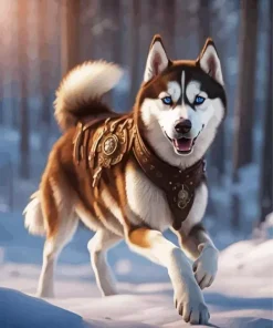 Brown Husky Diamond Painting