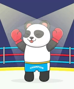 Cartoon Boxer Panda Diamond Painting