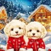 Christmas Maltipoo Dogs Diamond Painting