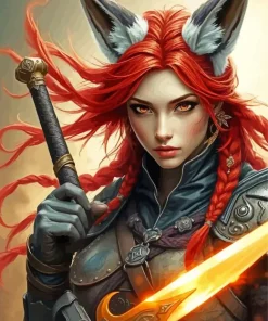 Female Elf Warrior Art Diamond Painting