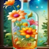 Floral Bottle Art Diamond Painting