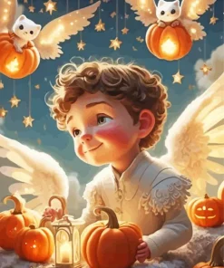 Halloween Angel Boy Diamond Painting