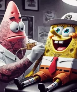 Patrick Tattooing SpongeBob Diamond Painting