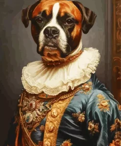 Royal Boxer Brown Dog Diamond Painting