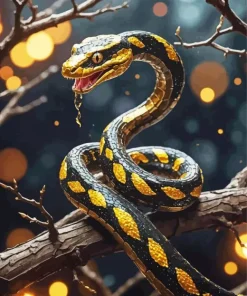 Snake On Branch Diamond Painting
