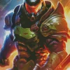 The Doomguy Video Game Diamond Painting