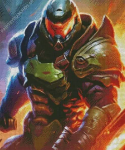 The Doomguy Video Game Diamond Painting