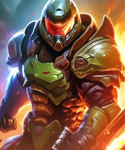 The Doomguy Video Game Diamond Painting