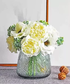 White Camellias Bouquet Diamond Painting