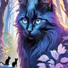 Aesthetic Black Cat Blue Eyes Diamond Painting