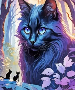 Aesthetic Black Cat Blue Eyes Diamond Painting