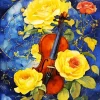 Flowers Violin Diamond Painting