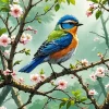 Bird On Branch Diamond Painting