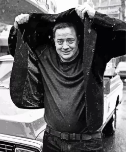 Black And White Brendan Fraser Diamond Painting