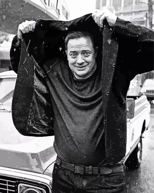 black and white brendan fraser Diamond Dotz Black And White Brendan Fraser Diamond Painting