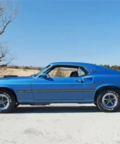 Blue 60s Ford Mustang Diamond Painting