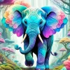 Blue Fairy Elephant Diamond Painting