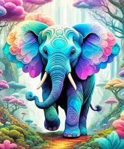 Blue Fairy Elephant Diamond Painting