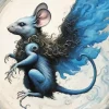 Blue Flying Mouse Diamond Painting