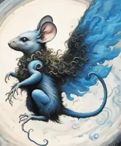 Blue Flying Mouse Diamond Painting