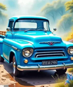 Blue Truck Diamond Painting