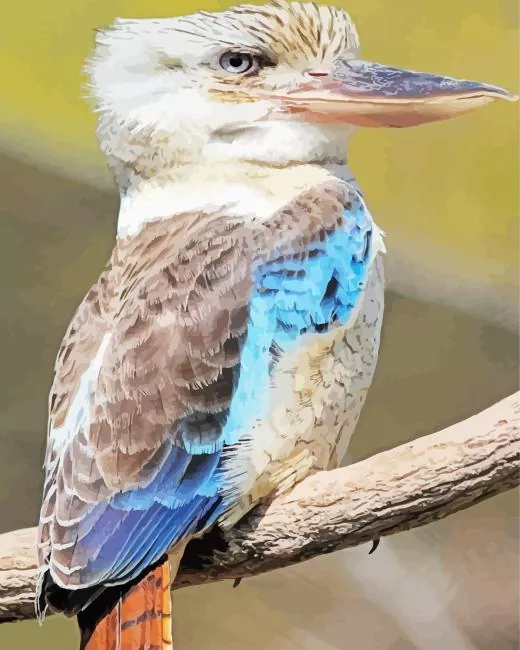 blue winged kookaburra Diamond With Numbers Blue Winged Kookaburra Bird Diamond Painting