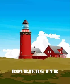 Bovbjerg Lighthouse Poster Diamond Painting