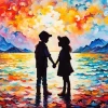 Boy And Girl Silhouette Art Diamond Painting