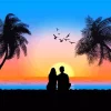 Boy And Girl Silhouette Sunset Diamond Painting