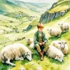Boy With Sheep Diamond Painting