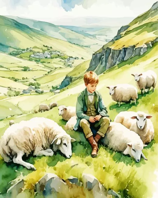 boy with sheep Diamond Dotz Boy With Sheep Diamond Painting