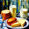 Bread And Milk Art Diamond Painting