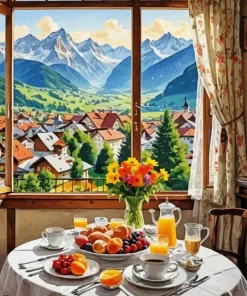 Breakfast In Mountains Diamond Painting
