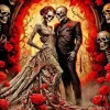 Bride And Groom Skulls Diamond Painting