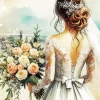 Bride Holding Flowers Diamond Painting