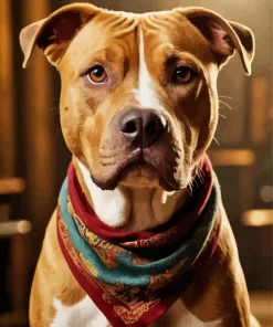 Brown Amstaff Dog Diamond Painting