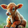 Brown Baby Calf Diamond Painting